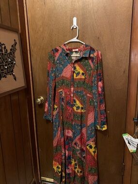 ODDY Multicolor Patchwork Maxi Dress - Teal, Red, Yellow, Green